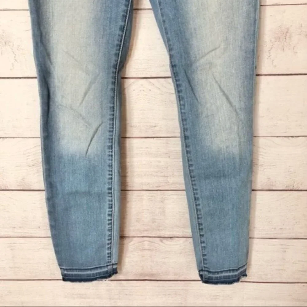 J. Crew Mercantile High Rise Raw Hem Light Wash Skinny Jeans‎ 25